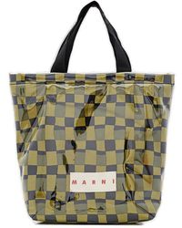 Marni - Checked Logo Patch Tote Bag - Lyst