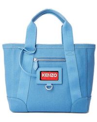 KENZO - Logo Detailed Zipped Shoulder Bag - Lyst