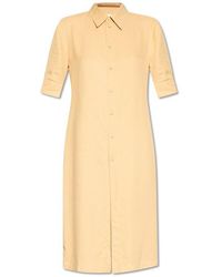 Jil Sander - Short-sleeved Button-up Midi Shirt Dress - Lyst