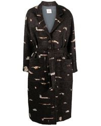 Alysi - All-over Graphic Printed Single-breasted Coat - Lyst