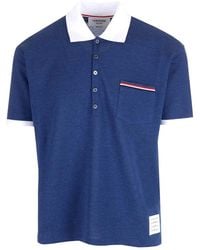 Thom Browne - Stripe Cotton Polo Shirt - Lyst