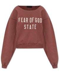 Fear Of God - Heavy Fleece Raw Cropped Crewneck Sweatshirt - Lyst