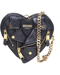 Moschino - Small Heart Biker Bag - Lyst