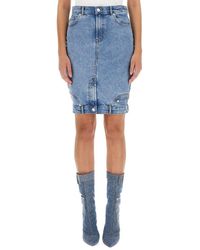 Moschino - Jeans Denim Midi Skirt - Lyst