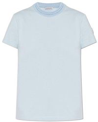 Moncler - T-Shirt With Decorative Neckline - Lyst