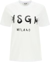 MSGM T-shirt With Graffiti Logo - White