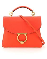 Ferragamo Gancini Handbag Os Leather - Red