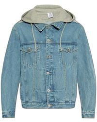 Vetements - Distressed Hooded Denim Jacket - Lyst