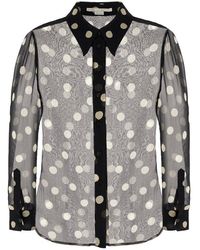 Stella McCartney - Polka Dot Printed Semi-sheer Shirt - Lyst
