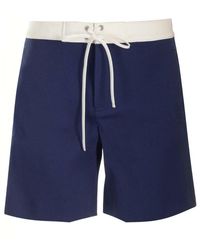 Miu Miu - Blue Satin Bermuda Shorts - Lyst