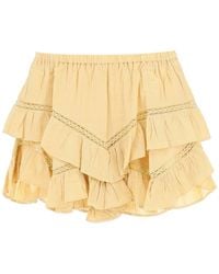 Étoile Isabel Marant Ruffled High Waisted Mini Skirt - Yellow