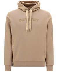 Burberry - Ansdell Logo Cotton Jersey Hoodie Camel - Lyst