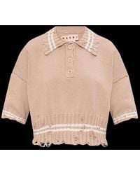 Marni - Distressed Short-Sleeve Knit Shirt - Lyst