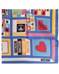 Moschino - Logo Printed Square-shaped Scarf - Lyst