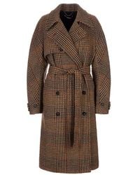 Stella McCartney - Tweed Belted Long Coat - Lyst
