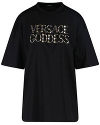 Versace - T-shirt Logo 'goddess' - Lyst