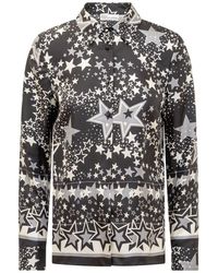 RED Valentino - Red Star Printed Long-sleeved Shirt - Lyst