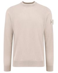 Stone Island - Logo Patch Crewneck Jumper - Lyst