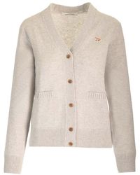 Maison Kitsuné - Wool Knit Cardigan - Lyst