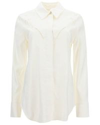 Chloé - Lace Detailed Long-sleeved Shirt - Lyst