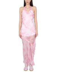 MSGM - Silk Chiffon Dress - Lyst