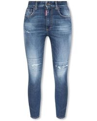 DSquared² - Blue 'cropped Twiggy' Jeans - Lyst