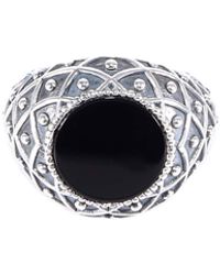 Emanuele Bicocchi Stone Rhombus Engraved Ring - Black