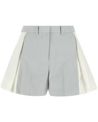 Sacai High-rise Pleat Detailed Shorts - Grey