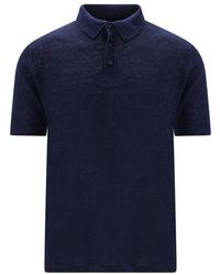 Roberto Collina - Short Sleeved Straight Hem Polo Shirt - Lyst