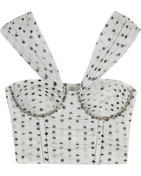 Self-Portrait - Gathered Corset Style Top - Lyst