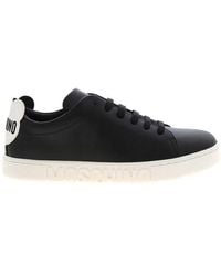 Moschino - Logo Embroidered Lace-up Sneakers - Lyst