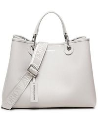 Emporio Armani - Logo Tag Top Handle Bag - Lyst