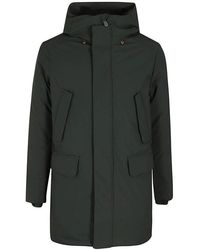 Save The Duck - Logo Patch Hooded Coat - Lyst