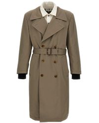 MM6 by Maison Martin Margiela - Double Breasted Trench Coat - Lyst