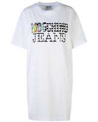 Moschino - Jeans Logo Printed Crewneck T-shirt Dress - Lyst