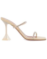 AMINA MUADDI - Gilda Glass Embellished Open Toe Sandals - Lyst