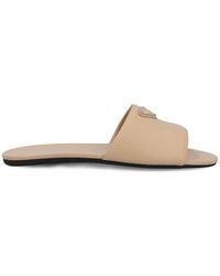 Prada - Triangle-logo Slip-on Sandals - Lyst