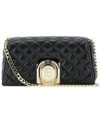 Balmain Quilted Logo Plaque Crossbody Bag - Black