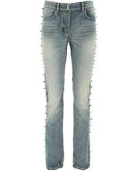 Givenchy Stud Detail Straight Leg Jeans - Blue