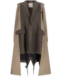 Sacai - One-breasted Jacket Coat - Lyst