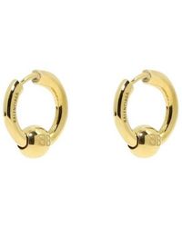 Balenciaga Force Xs Hoop Earrings - Metallic