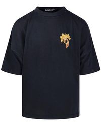 【関税込み】PALM ANGELS BURNING LOGO T-SHIRT Palm Angels Burning Logo Tee in Black | FWRD