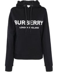Burberry - Logo Print Oversized Hoodie - Lyst