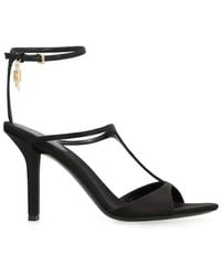 Givenchy - Black Leather And Fabric Sandal - Lyst