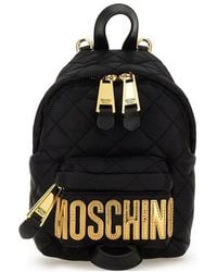 Moschino - Logo Detailed Quilted Backpack - Lyst