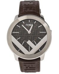 Fendi - Logo Detailed Round Watch - Lyst