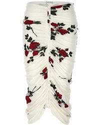 Magda Butrym - Floral Printed Ruched Midi Skirt - Lyst