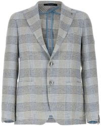 Tagliatore - Montecarlo Checked Single-Breasted Blazer - Lyst