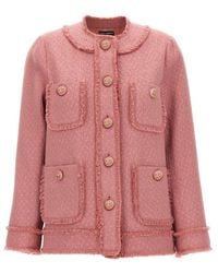 Dolce & Gabbana - Single-Breasted Raschel Tweed Jacket - Lyst