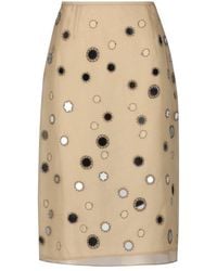 Prada - Embroidered Straight Hem Skirt - Lyst